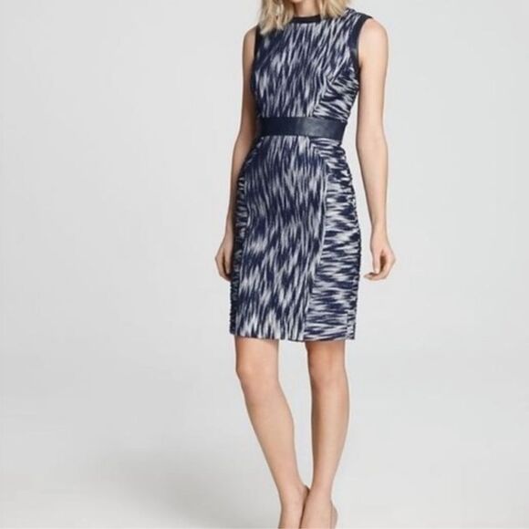 Milly Dresses & Skirts - Milly Tweed Leather Trim Dress